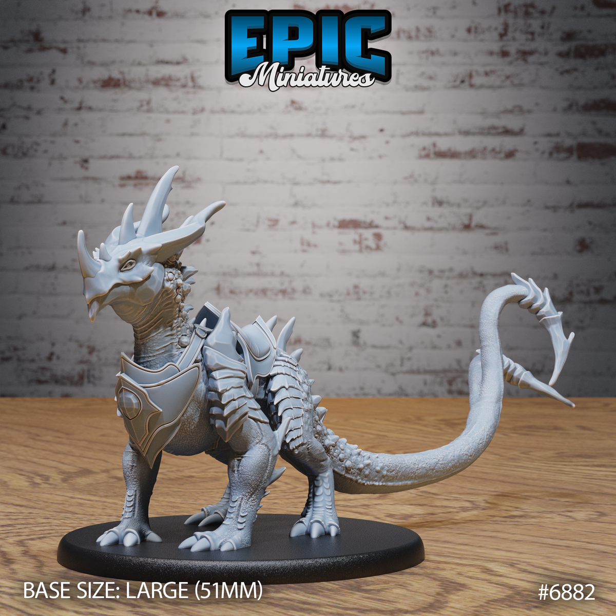 Crystal Guard Drake DND TTRPG Resin Model 51mm Base
