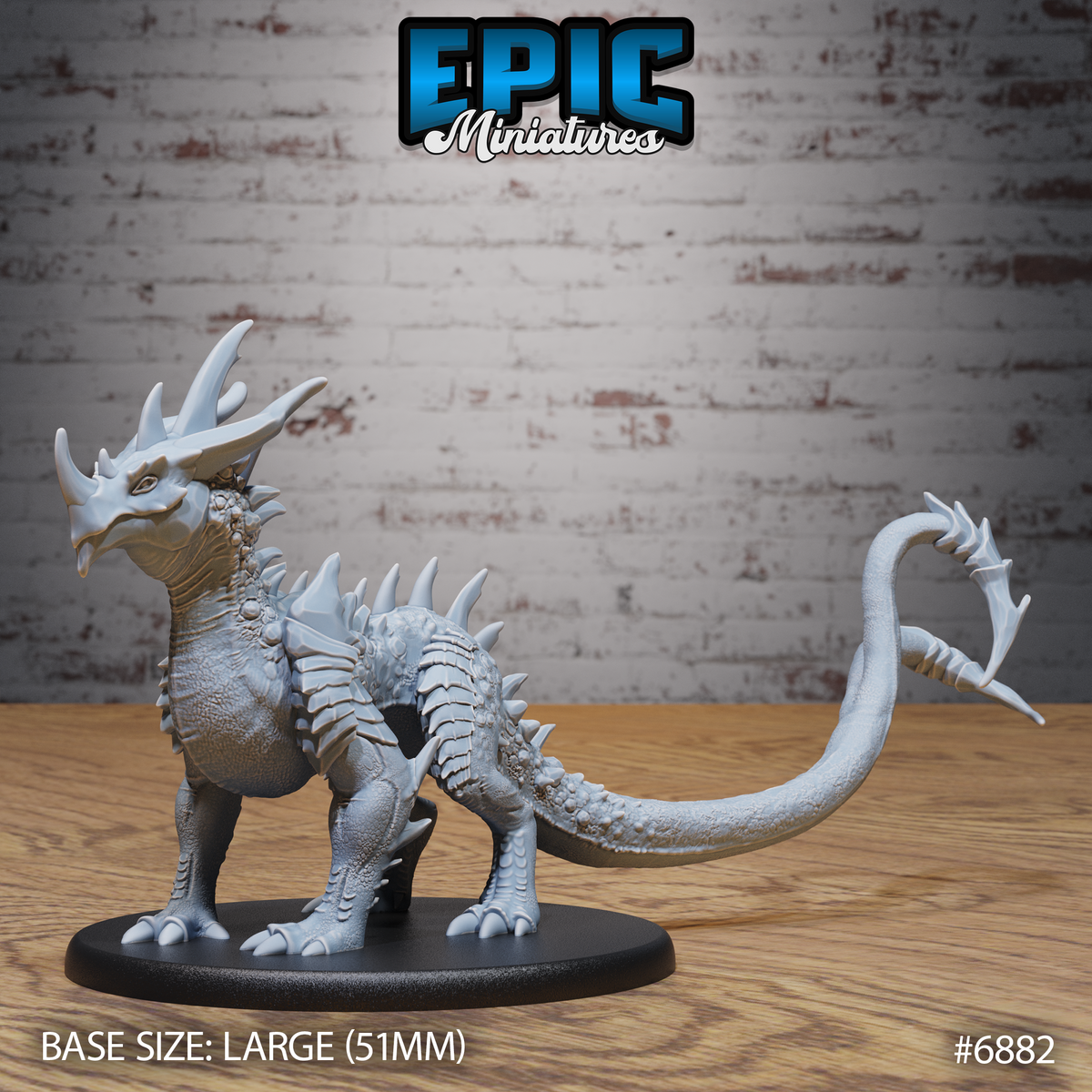 Crystal Guard Drake DND TTRPG Resin Model 51mm Base