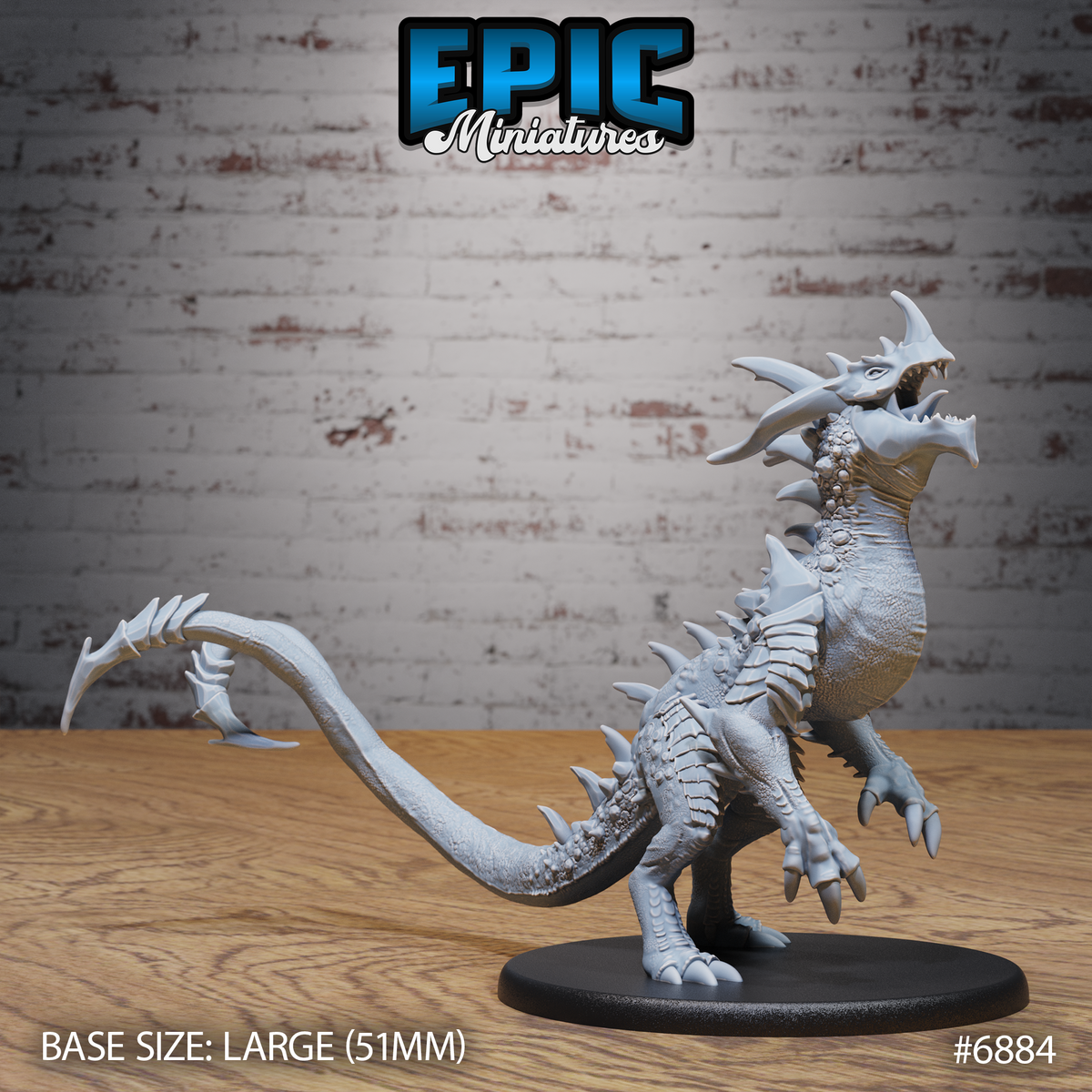 Crystal Guard Drake DND TTRPG Resin Model 51mm Base