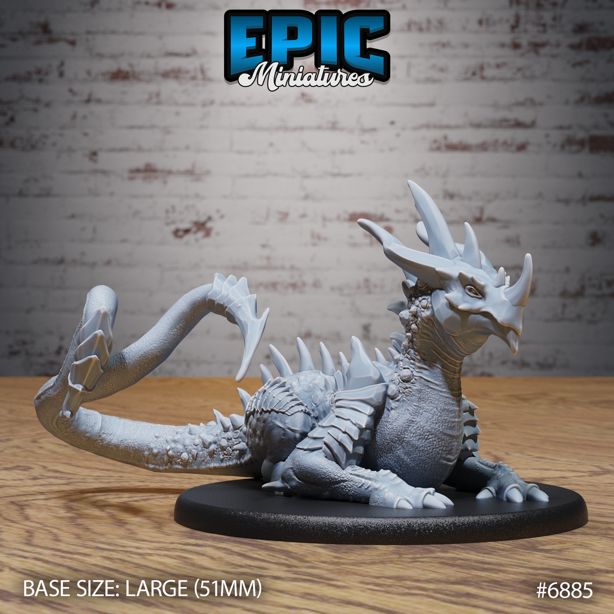 Crystal Guard Drake DND TTRPG Resin Model 51mm Base