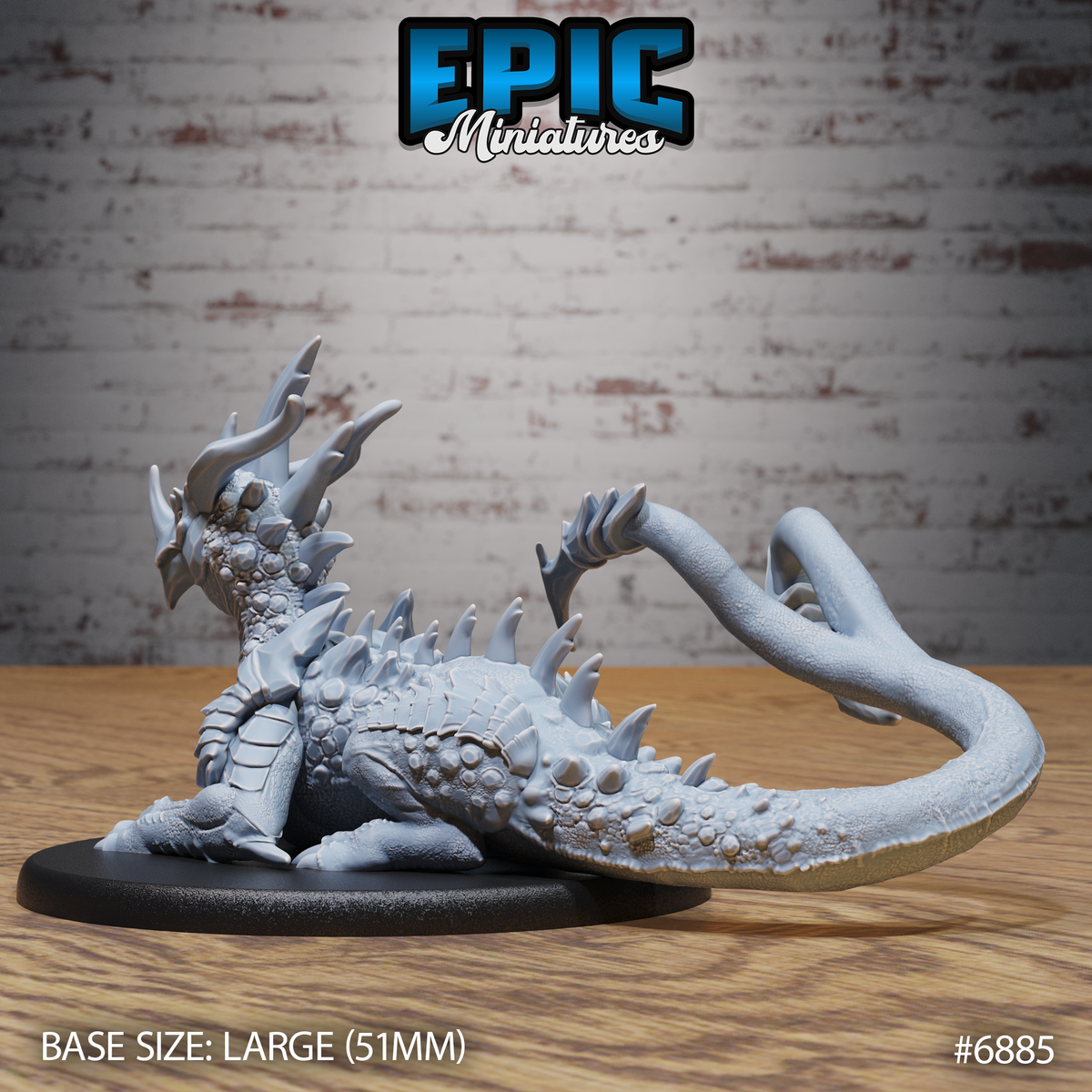Crystal Guard Drake DND TTRPG Resin Model 51mm Base