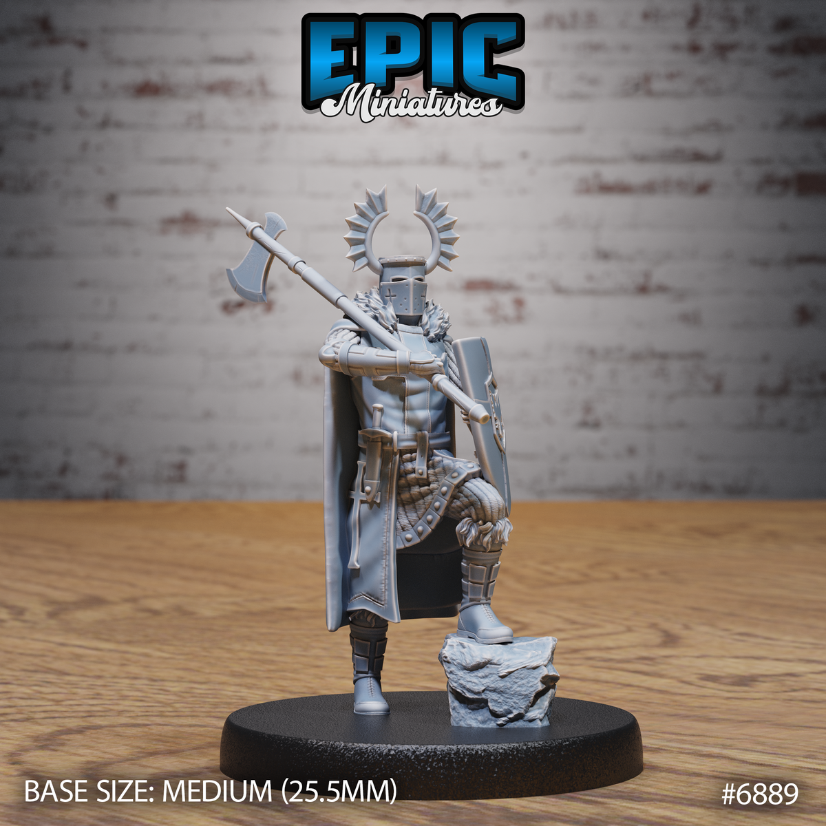 Templar Knight DND Miniature TTRPG Resin Figure 25mm Base