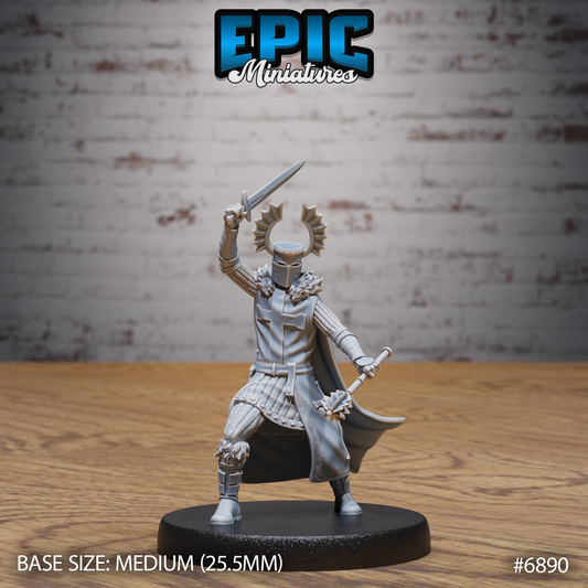 Templar Knight DND Miniature TTRPG Resin Figure 25mm Base