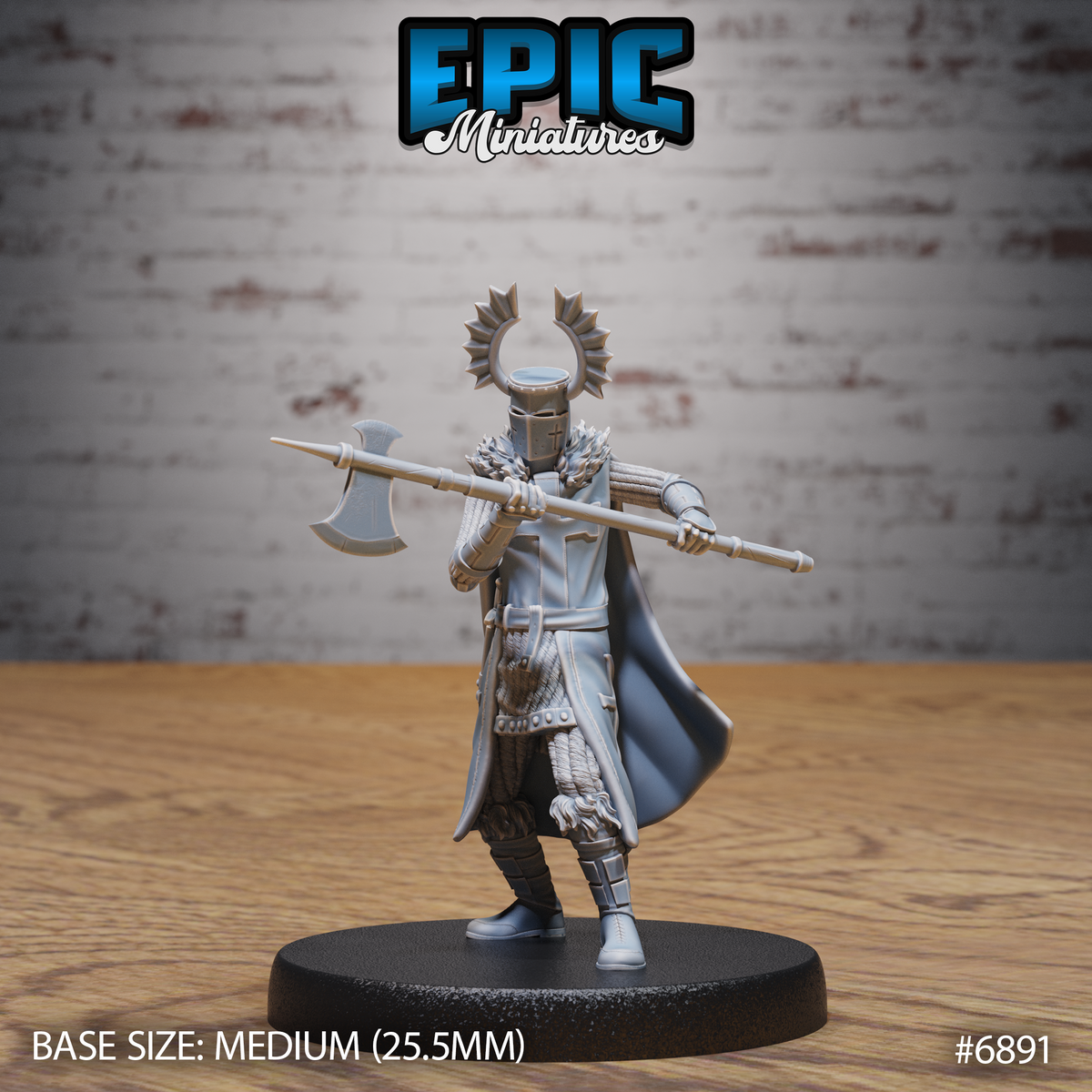 Templar Knight DND Miniature TTRPG Resin Figure 25mm Base