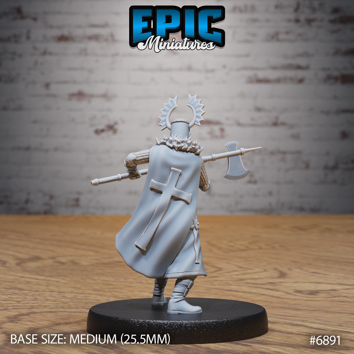 Templar Knight DND Miniature TTRPG Resin Figure 25mm Base