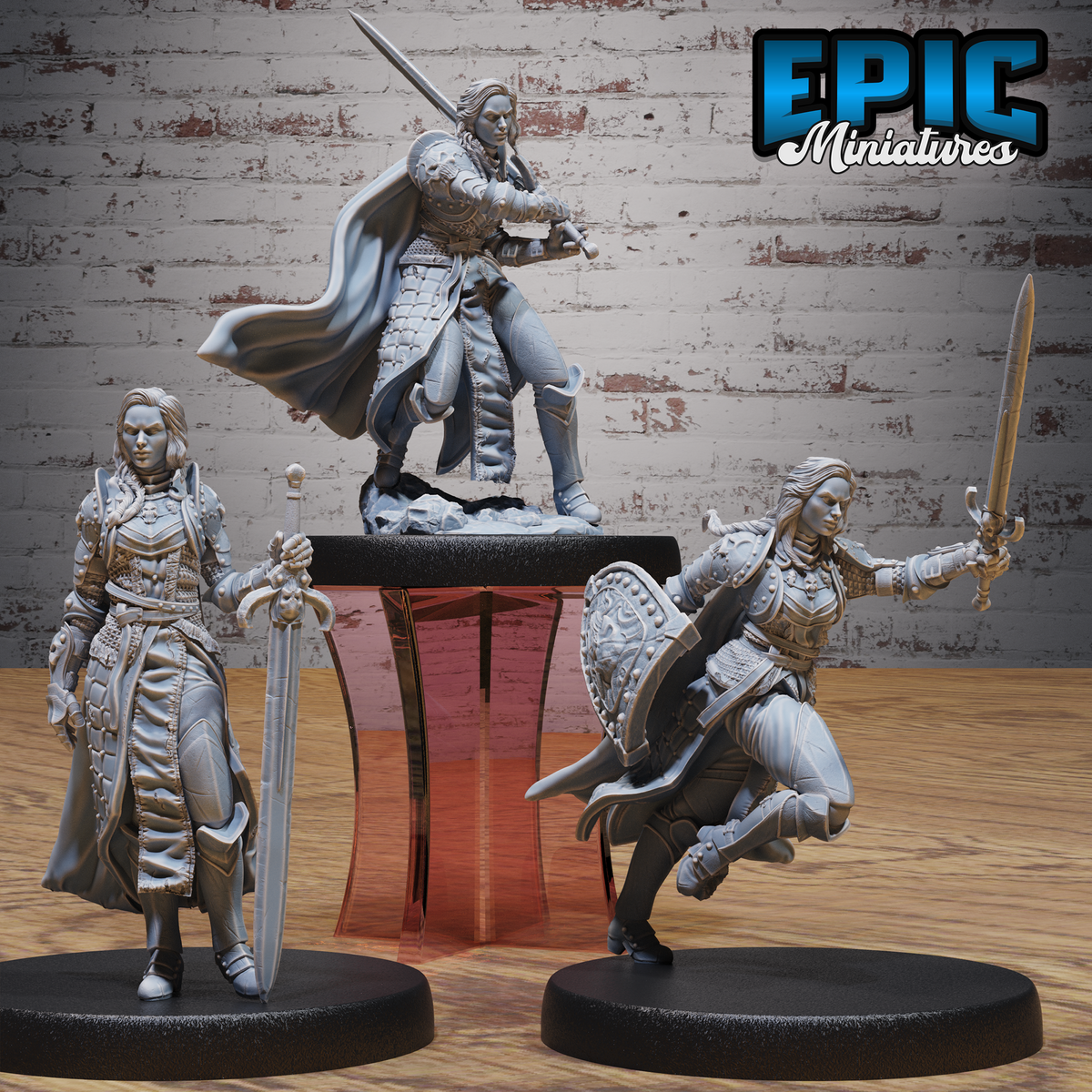 Dark Knight Lady DND Miniature TTRPG Resin Figure 25mm Base