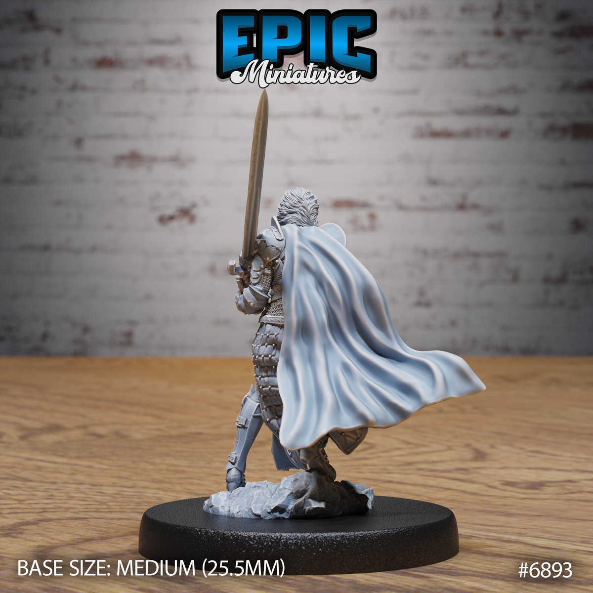Dark Knight Lady DND Miniature TTRPG Resin Figure 25mm Base