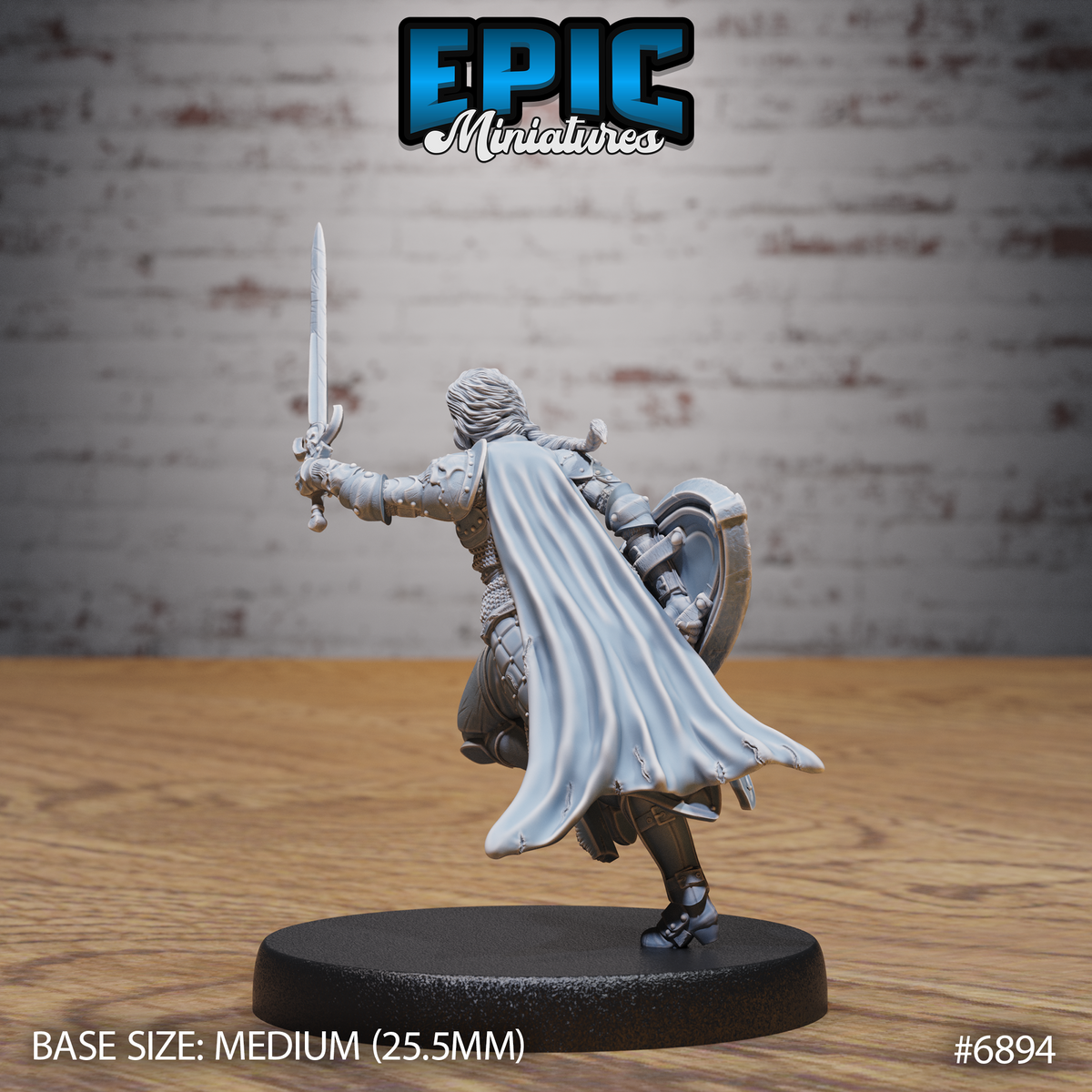 Dark Knight Lady DND Miniature TTRPG Resin Figure 25mm Base