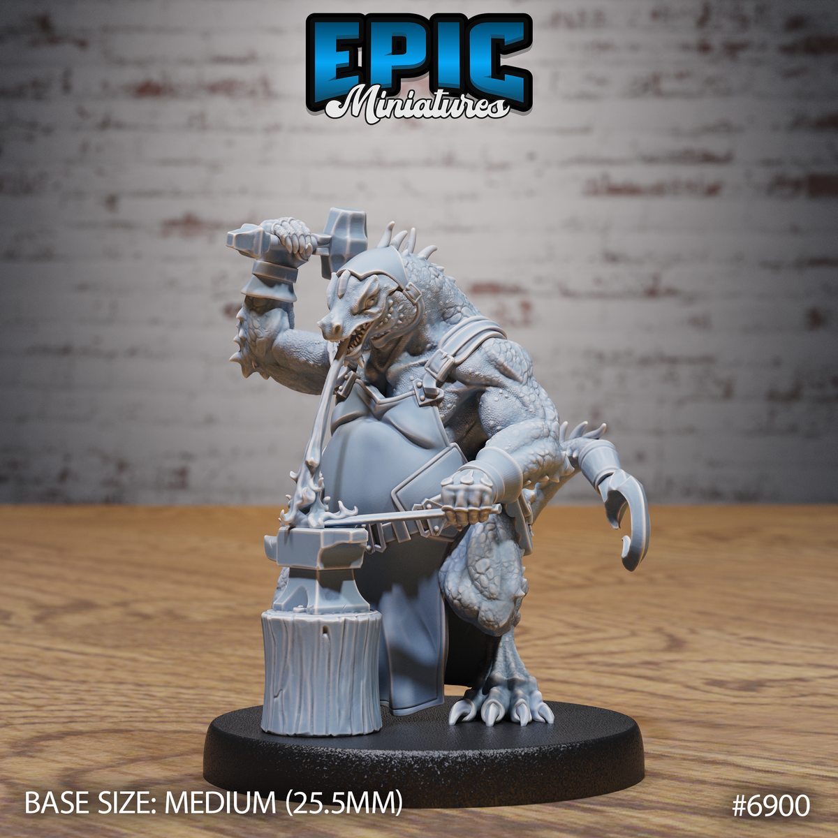 Kobold Blacksmith DND Miniature TTRPG Resin Figure 25mm Base