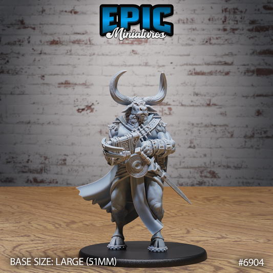 Minotaur Captain DND TTRPG Resin Model 51mm Base