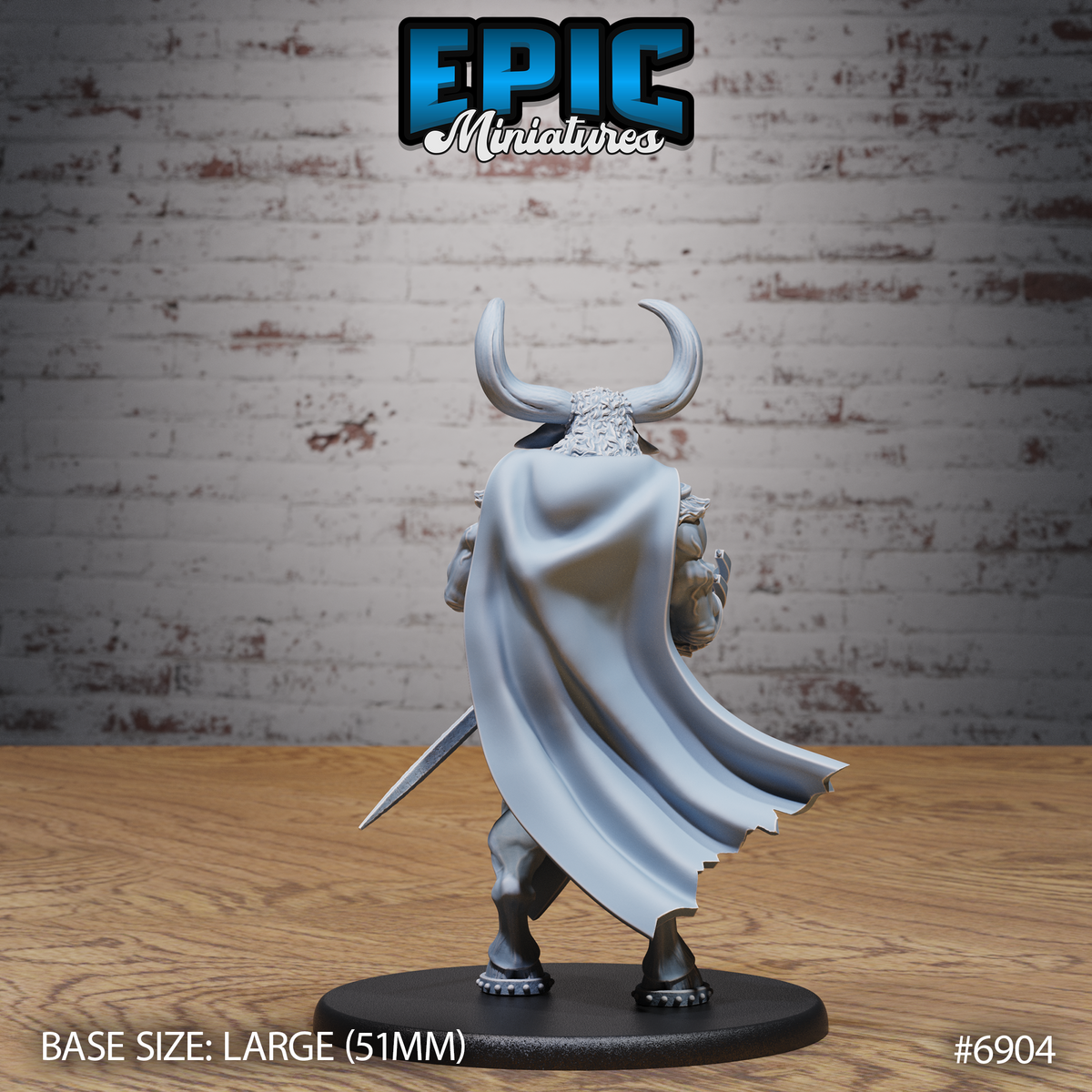 Minotaur Captain DND TTRPG Resin Model 51mm Base
