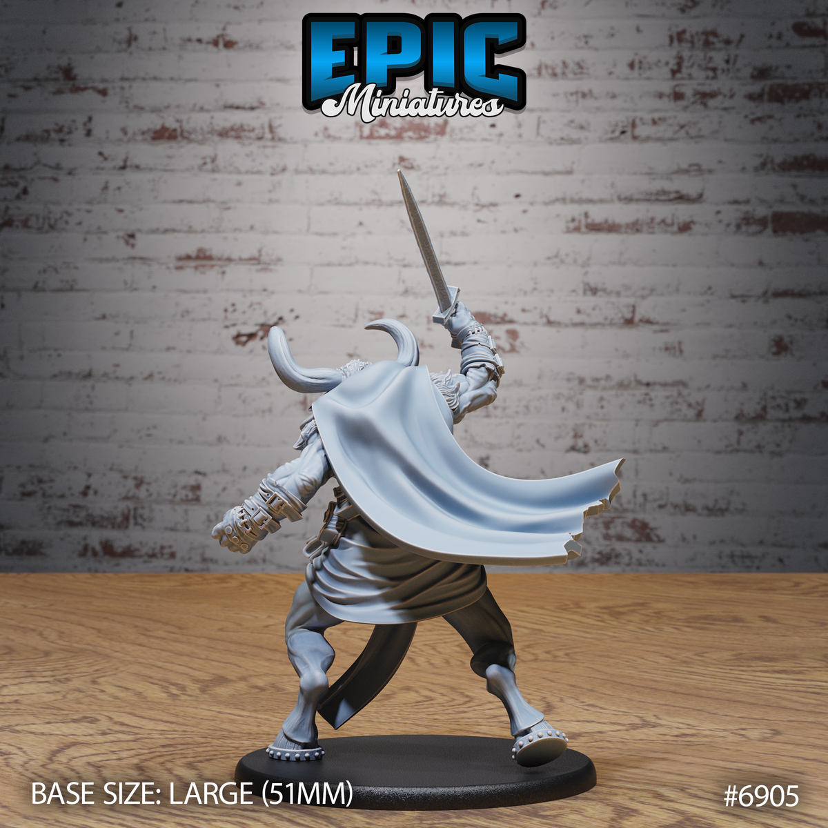 Minotaur Captain DND TTRPG Resin Model 51mm Base