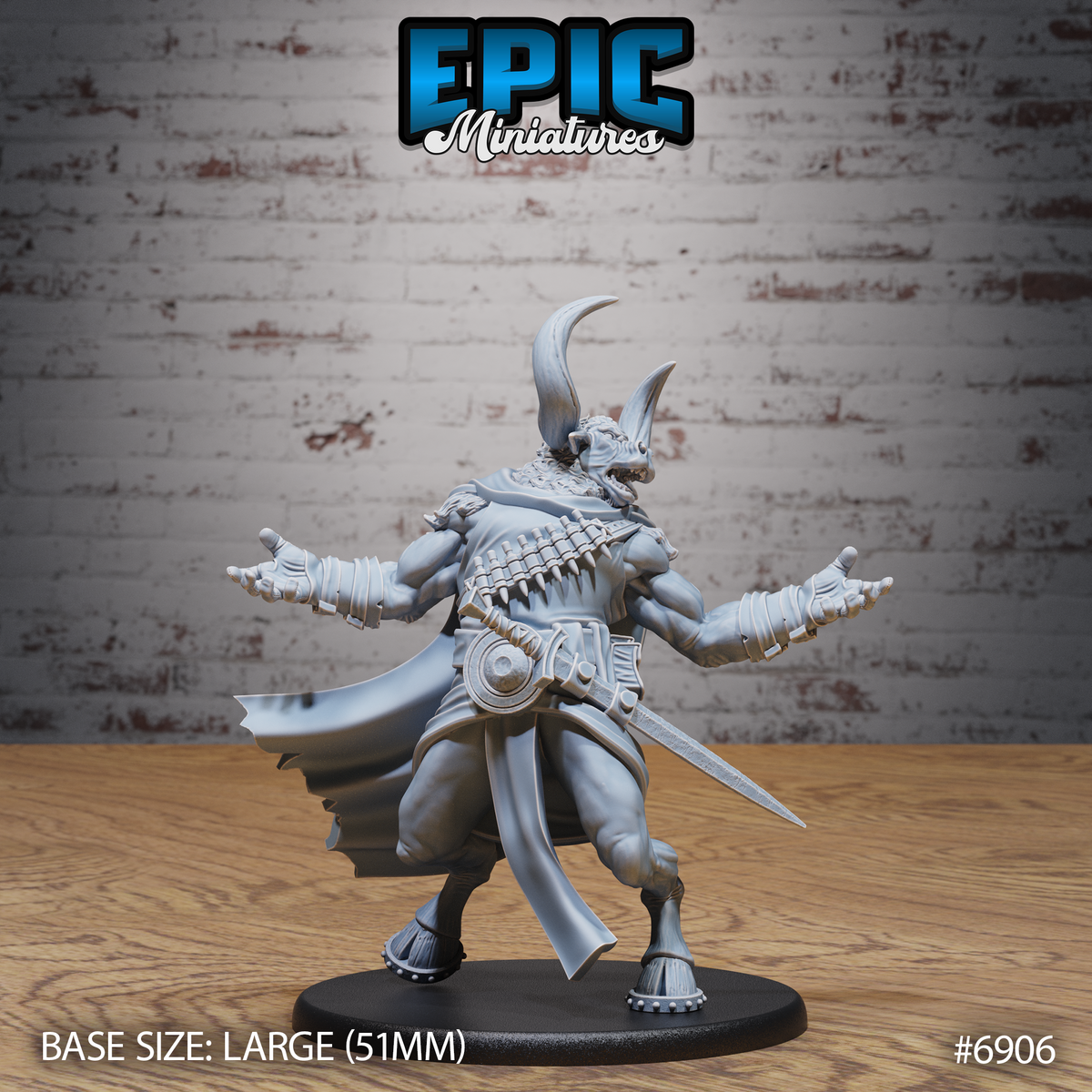Minotaur Captain DND TTRPG Resin Model 51mm Base