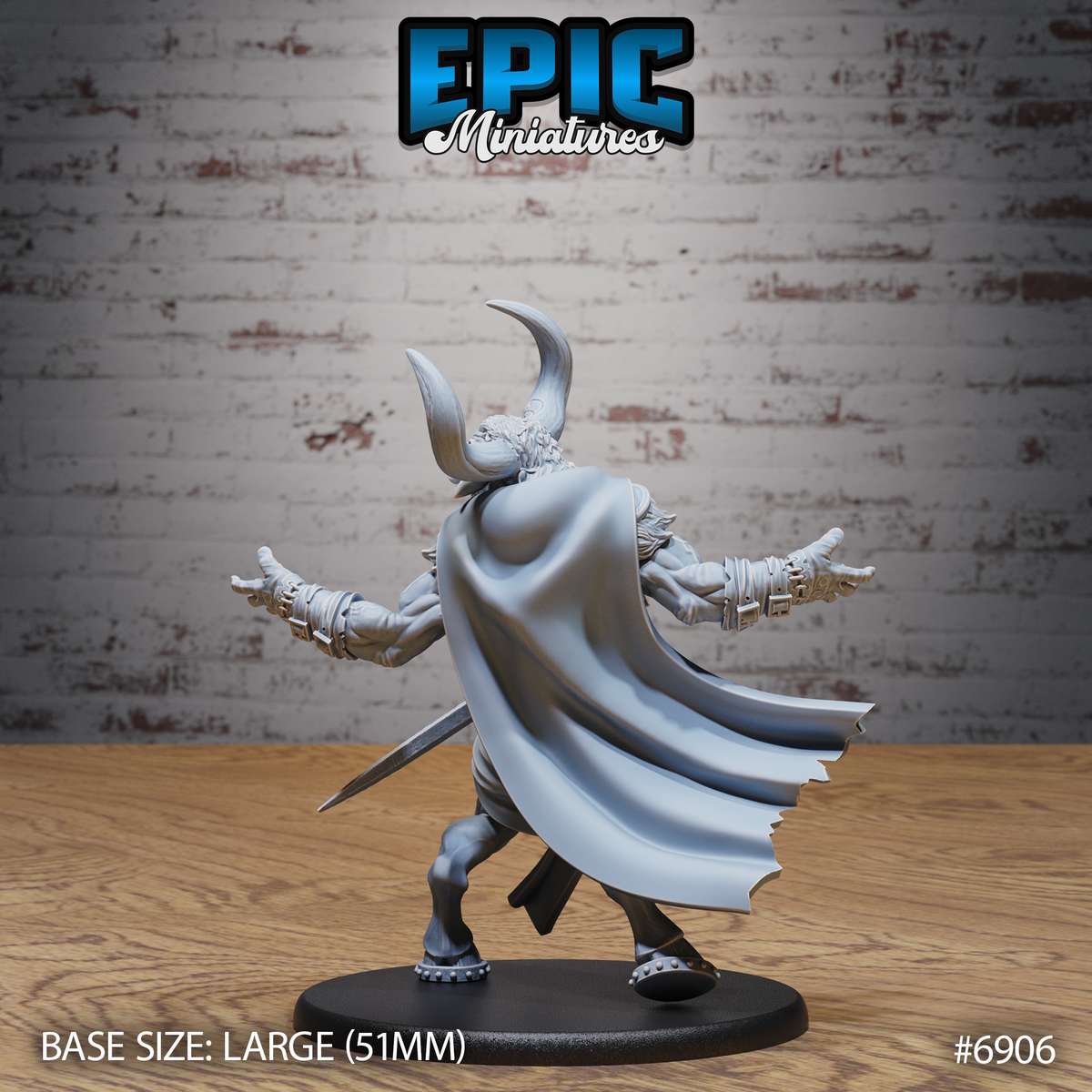 Minotaur Captain DND TTRPG Resin Model 51mm Base