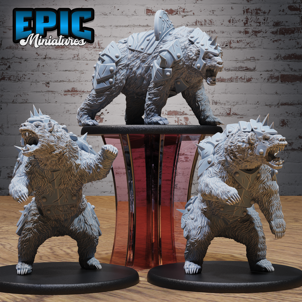 Armoured Bear DND TTRPG Resin Model 51mm Base