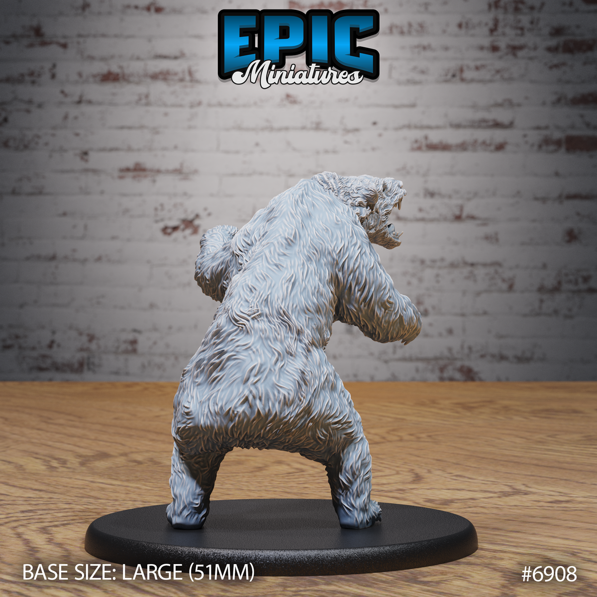 Armoured Bear DND TTRPG Resin Model 51mm Base