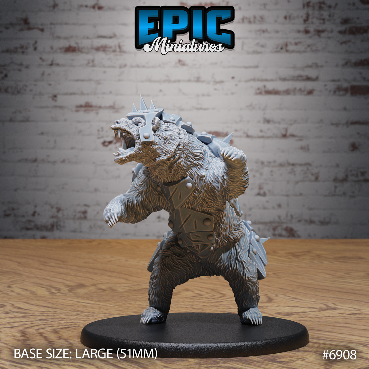 Armoured Bear DND TTRPG Resin Model 51mm Base