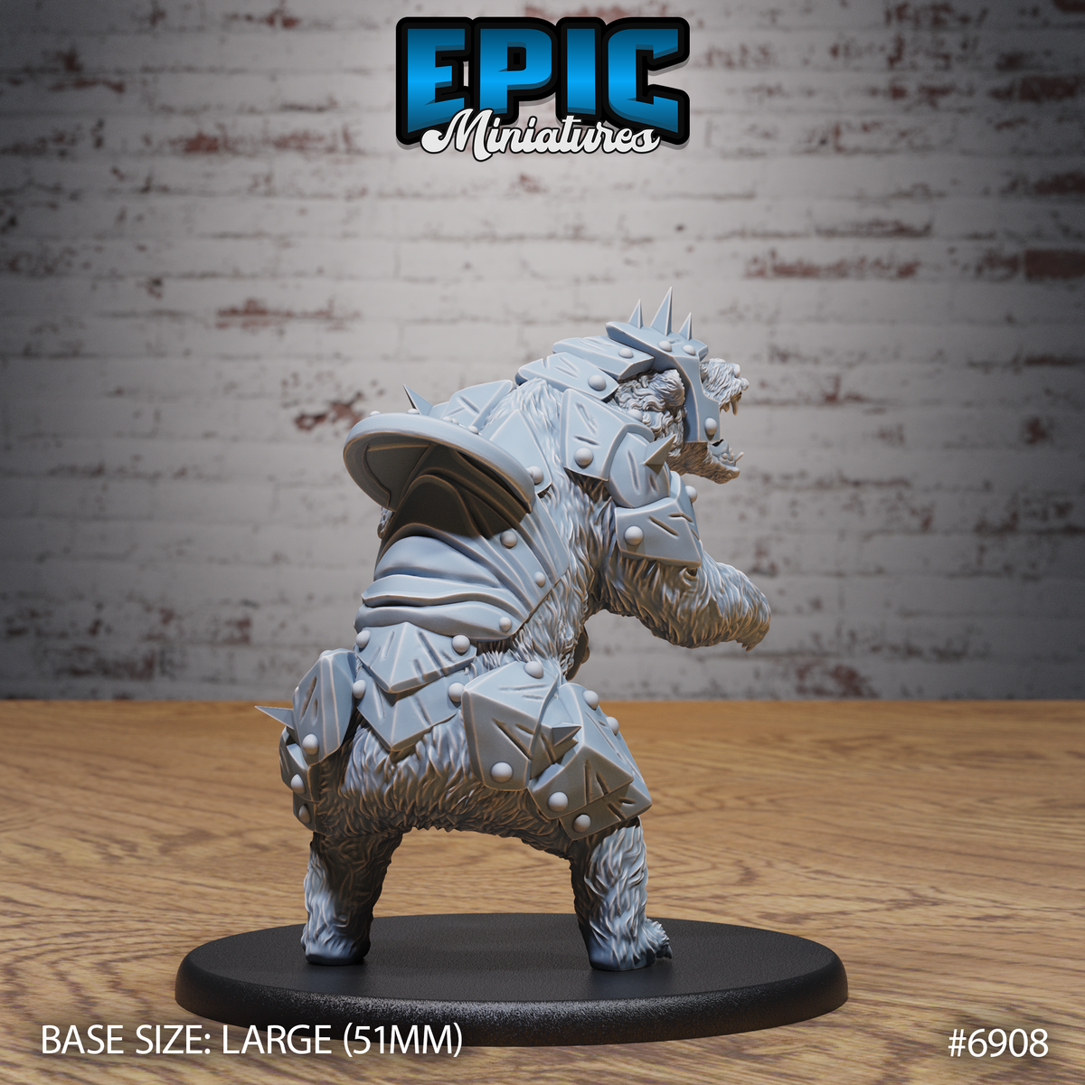 Armoured Bear DND TTRPG Resin Model 51mm Base