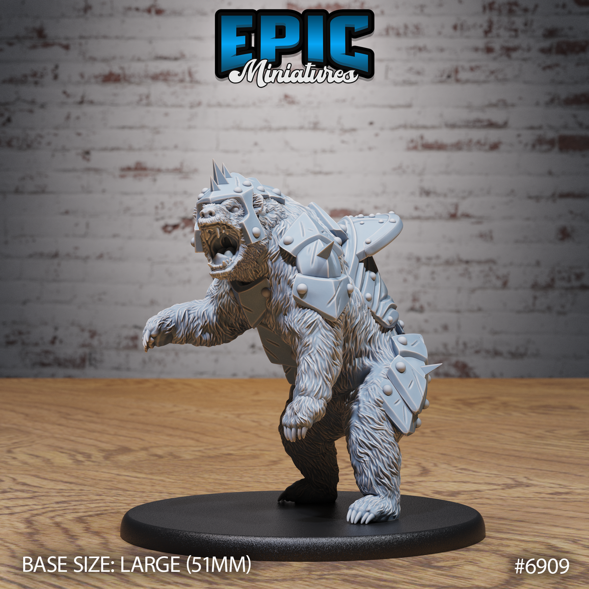 Armoured Bear DND TTRPG Resin Model 51mm Base