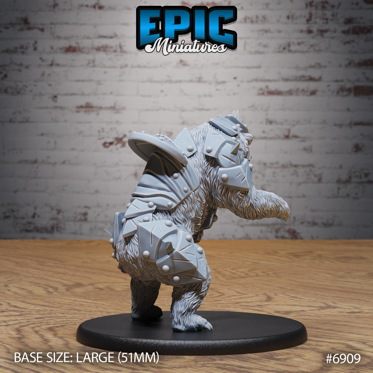 Armoured Bear DND TTRPG Resin Model 51mm Base