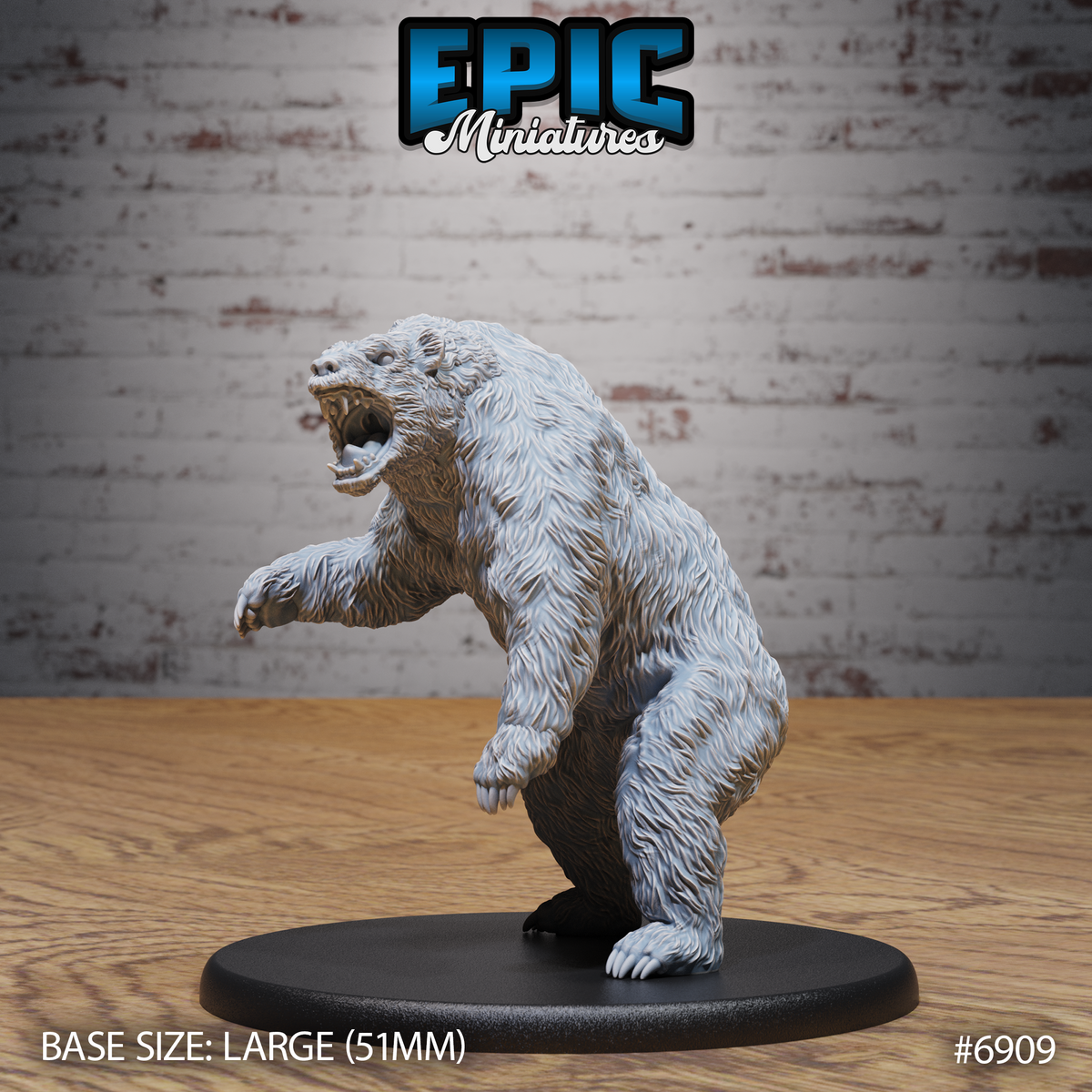 Armoured Bear DND TTRPG Resin Model 51mm Base