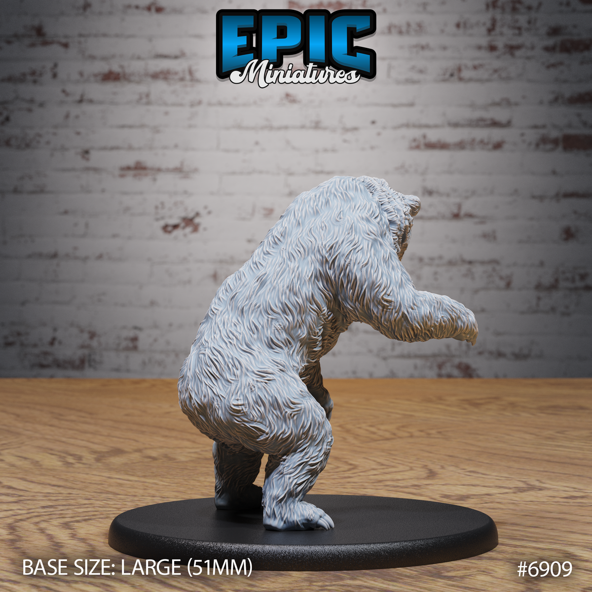 Armoured Bear DND TTRPG Resin Model 51mm Base