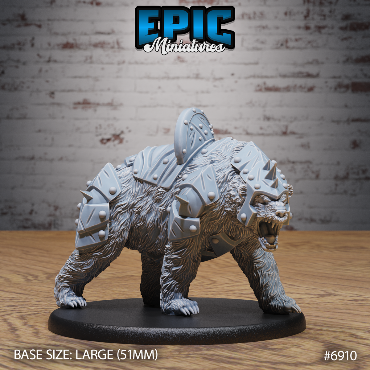 Armoured Bear DND TTRPG Resin Model 51mm Base