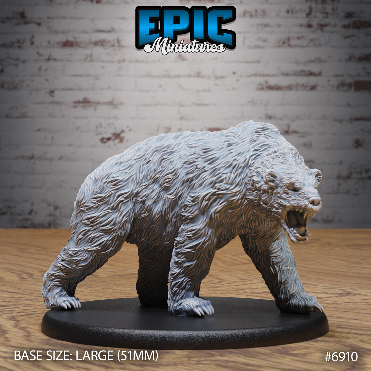 Armoured Bear DND TTRPG Resin Model 51mm Base