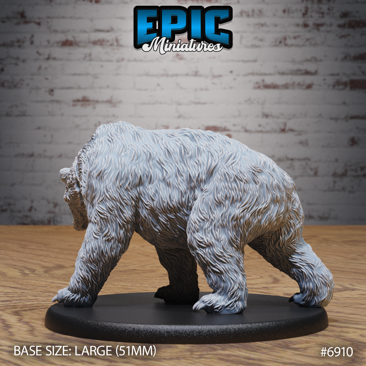 Armoured Bear DND TTRPG Resin Model 51mm Base