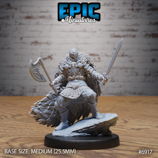 Rage Knight DND Miniature TTRPG Resin Figure 25mm Base
