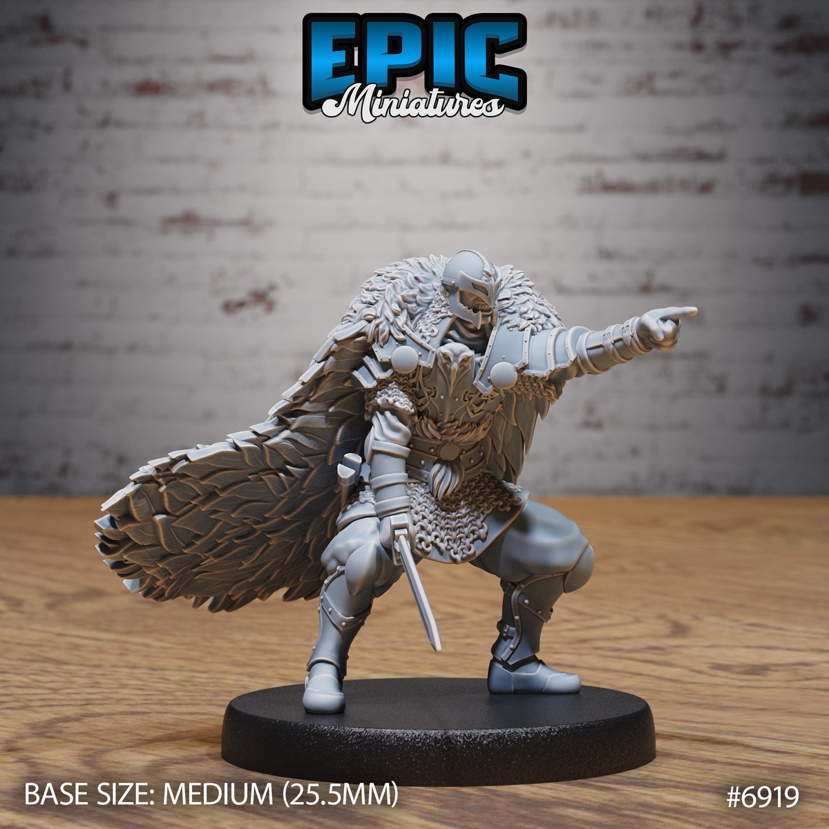 Rage Knight DND Miniature TTRPG Resin Figure 25mm Base