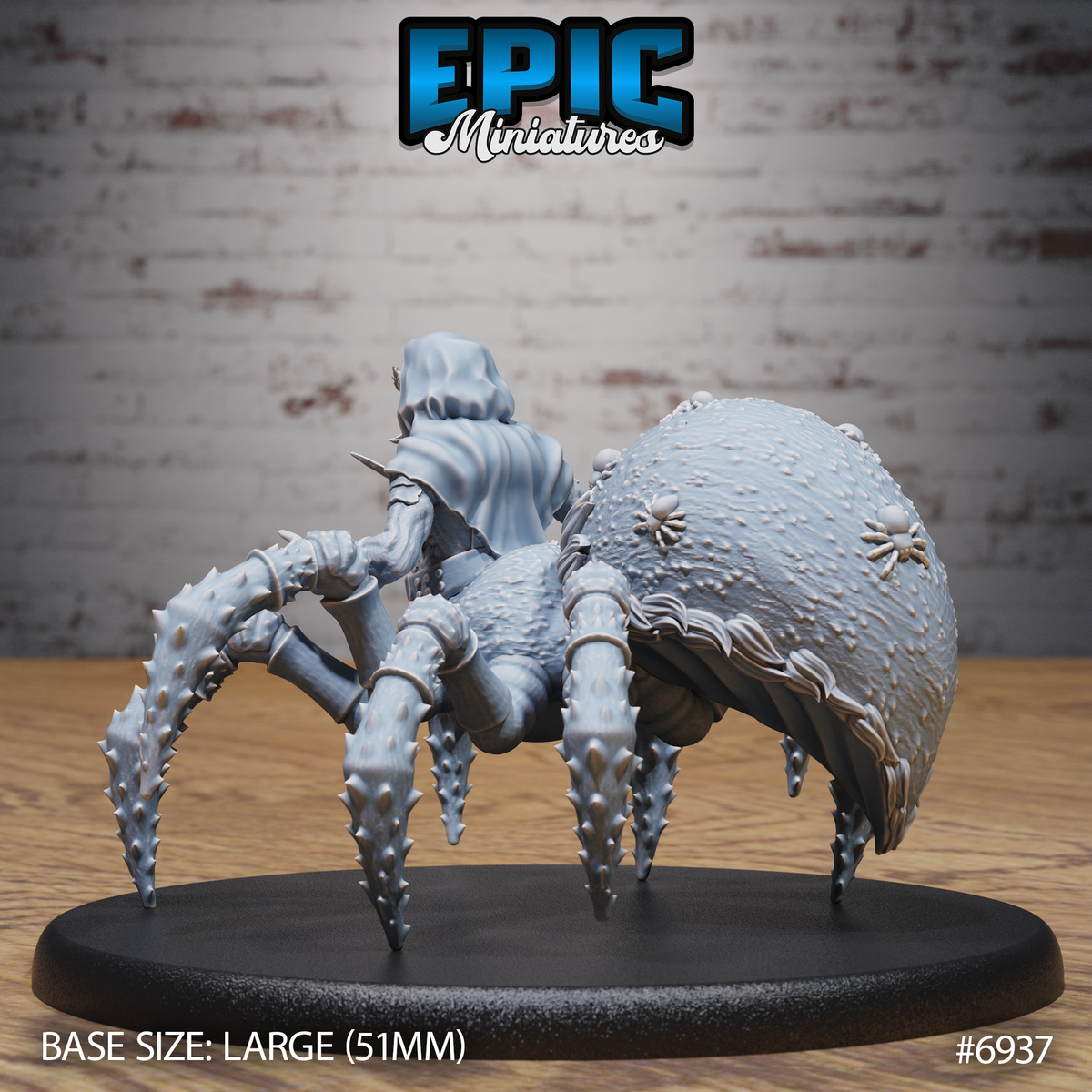 Dwarf Drider DND TTRPG Resin Model 51mm Base