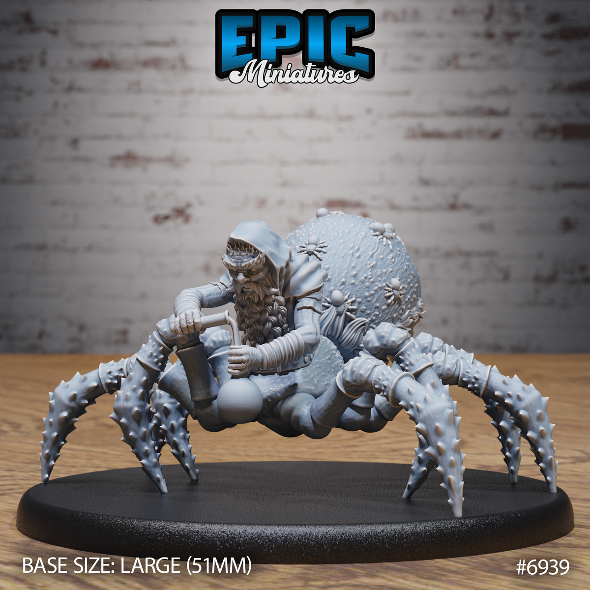 Dwarf Drider DND TTRPG Resin Model 51mm Base