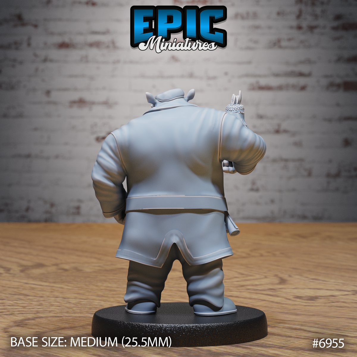 Hippo Pirate DND TTRPG Resin Miniature 25mm Base