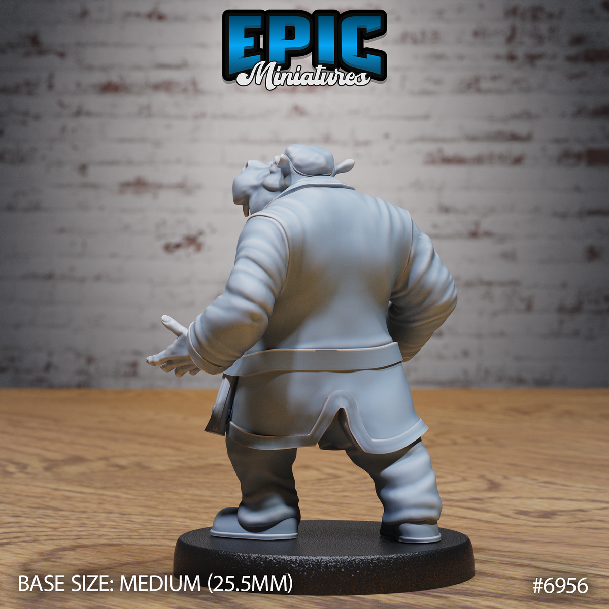 Hippo Pirate DND TTRPG Resin Miniature 25mm Base