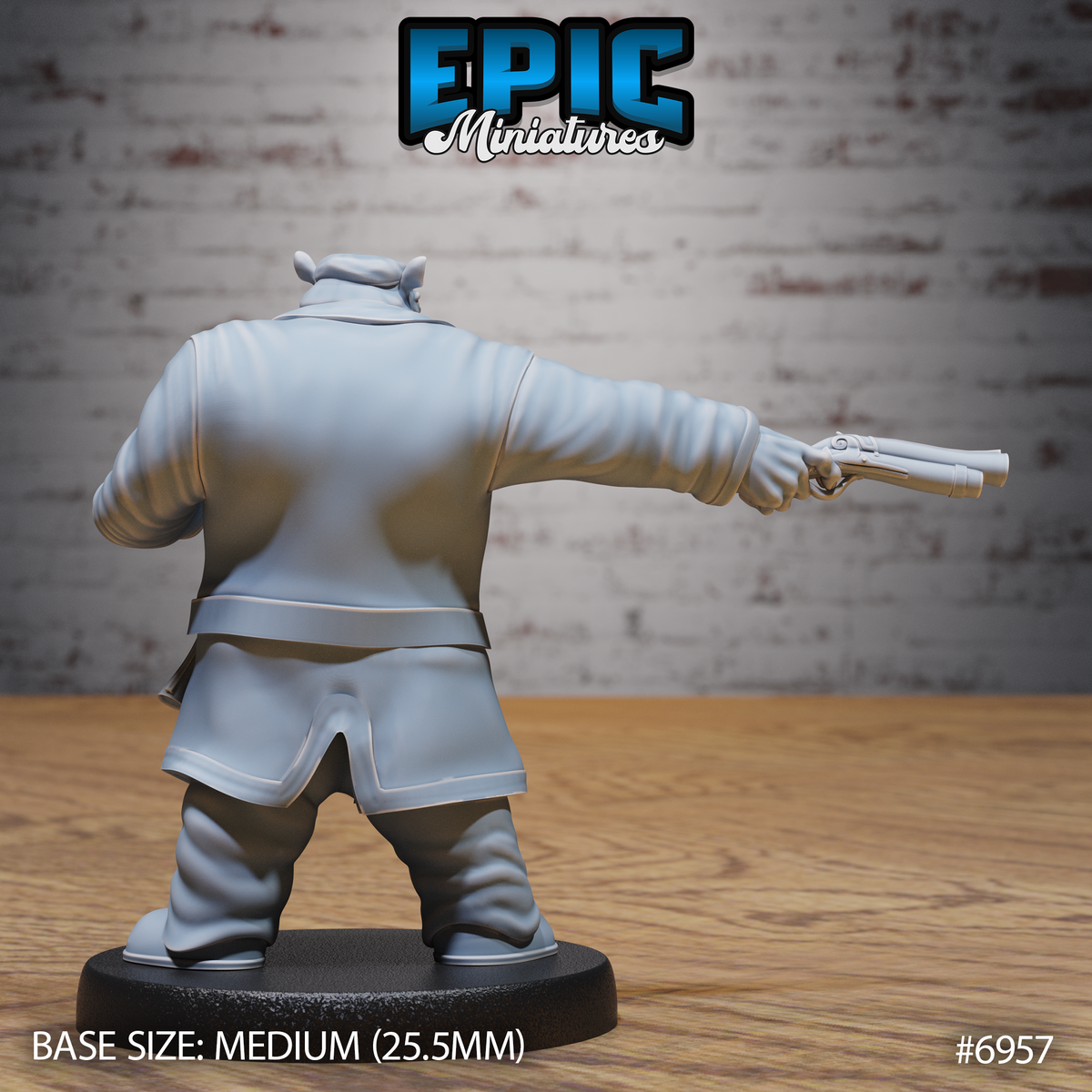 Hippo Pirate DND TTRPG Resin Miniature 25mm Base