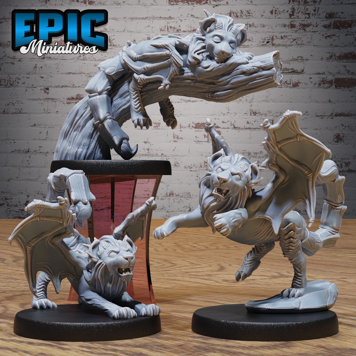 Manticore Baby DND TTRPG Resin Miniature 25mm Base