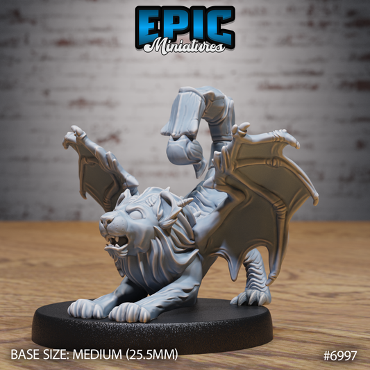 Manticore Baby DND TTRPG Resin Miniature 25mm Base