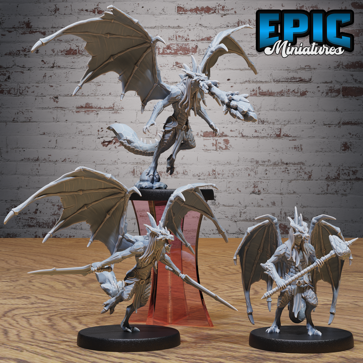 Draconic Demon Amethyst DND TTRPG Resin Miniature 25mm Base