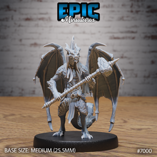 Draconic Demon Amethyst DND TTRPG Resin Miniature 25mm Base