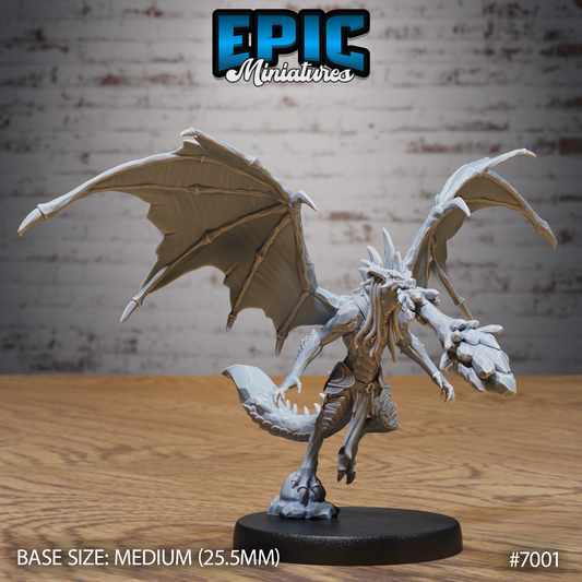 Draconic Demon Amethyst DND TTRPG Resin Miniature 25mm Base
