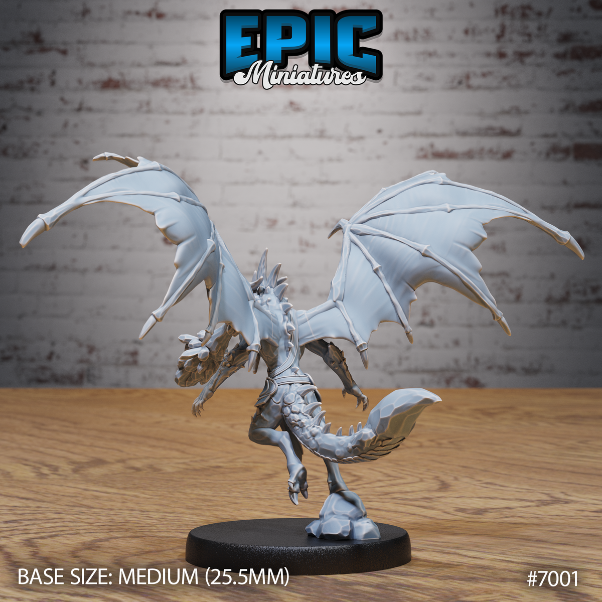 Draconic Demon Amethyst DND TTRPG Resin Miniature 25mm Base