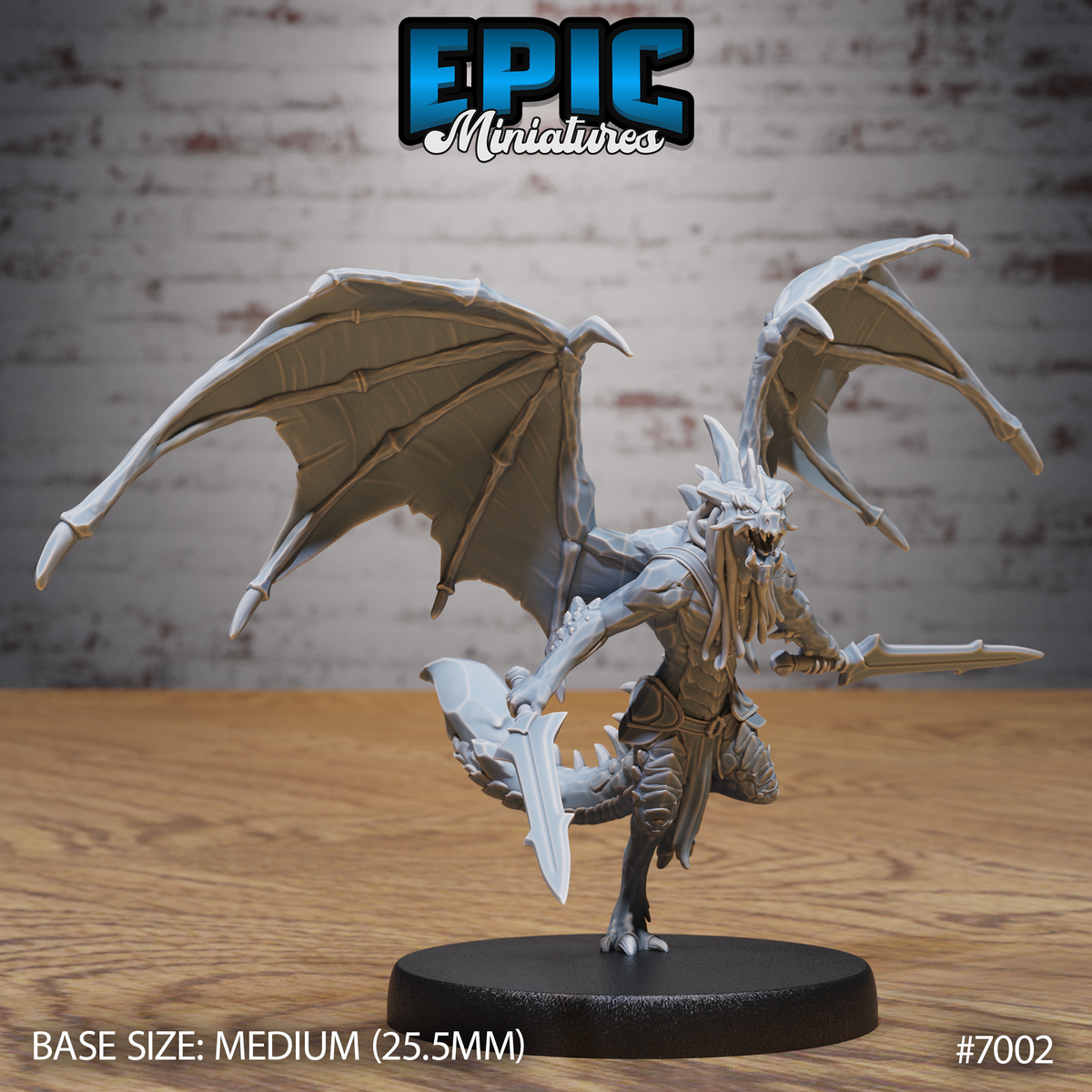 Draconic Demon Amethyst DND TTRPG Resin Miniature 25mm Base
