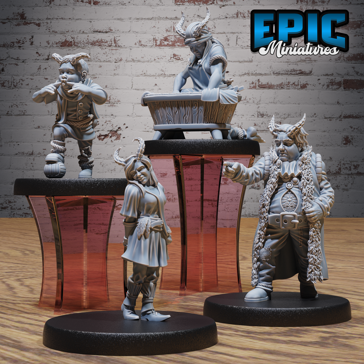 Tiefling Villager DND TTRPG Resin Miniature 25mm Base