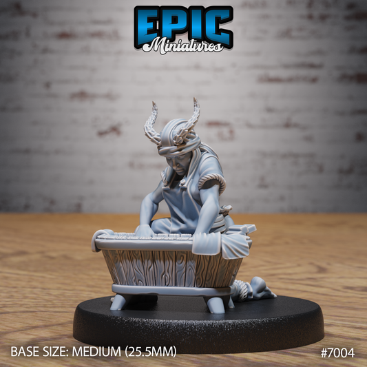 Tiefling Villager DND TTRPG Resin Miniature 25mm Base