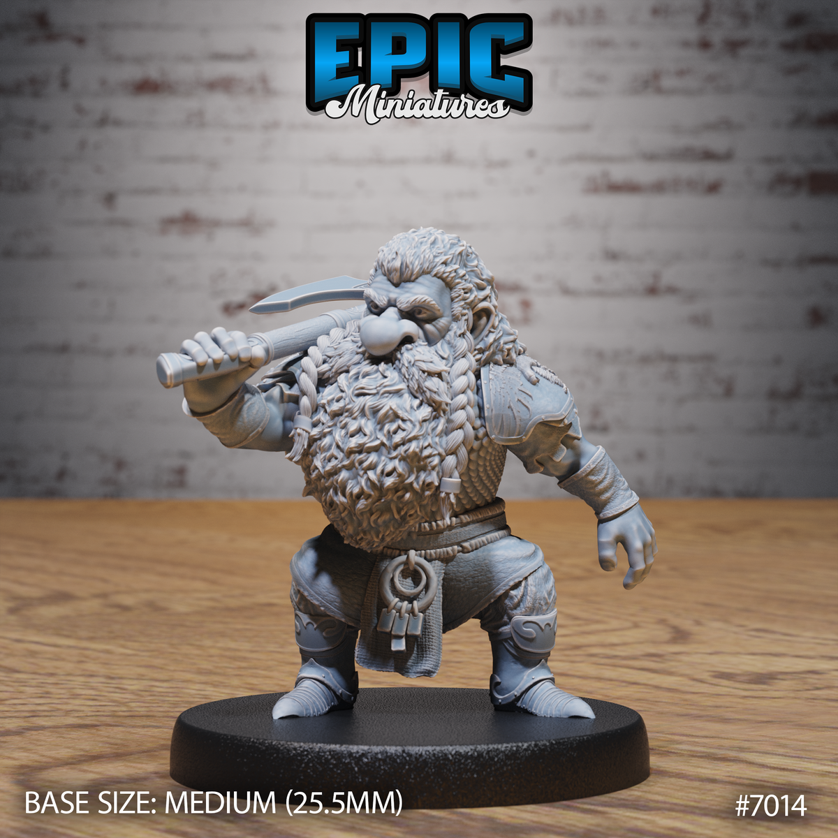 Bearded Dwarf Adventurer DND TTRPG Resin Miniature 25mm Base