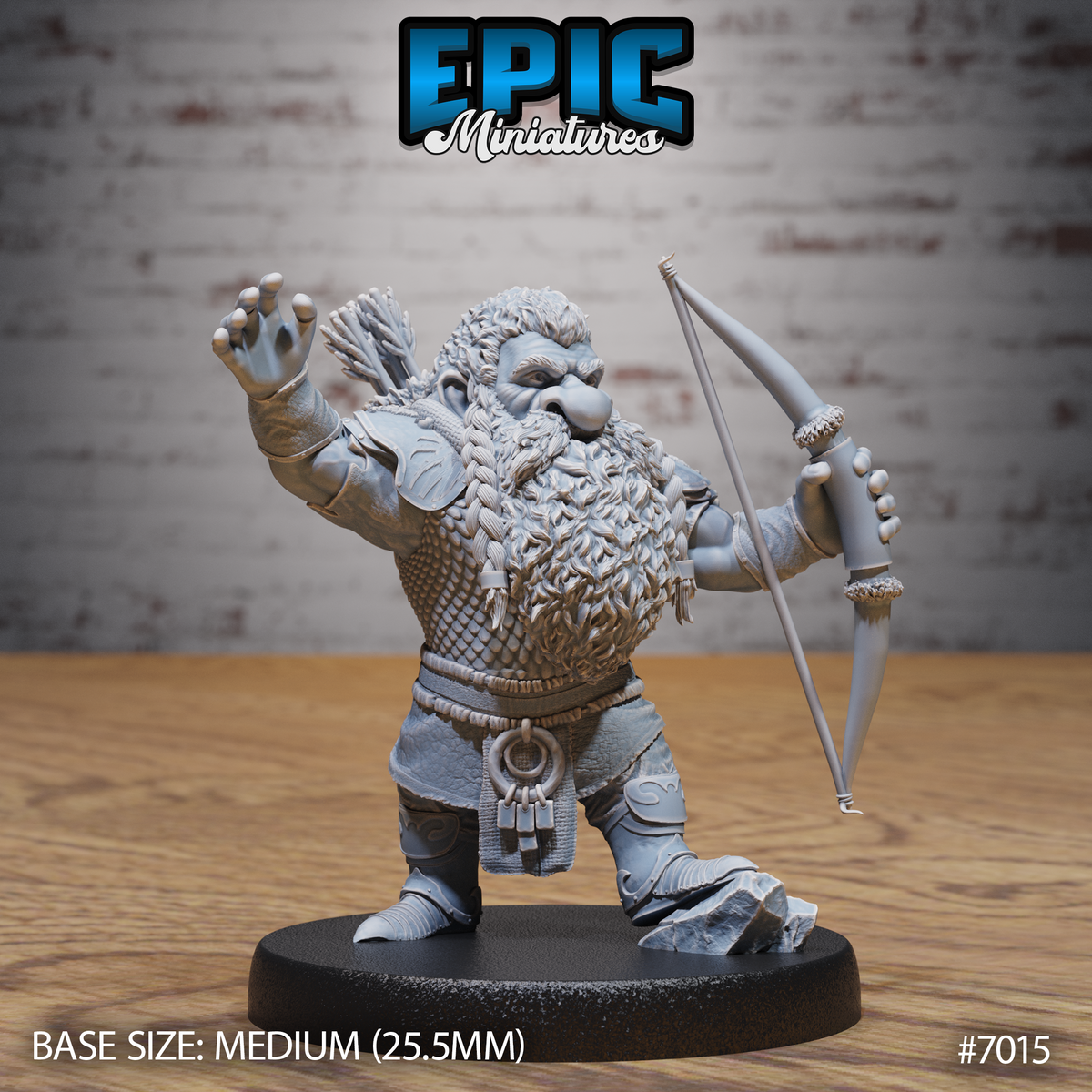 Bearded Dwarf Adventurer DND TTRPG Resin Miniature 25mm Base