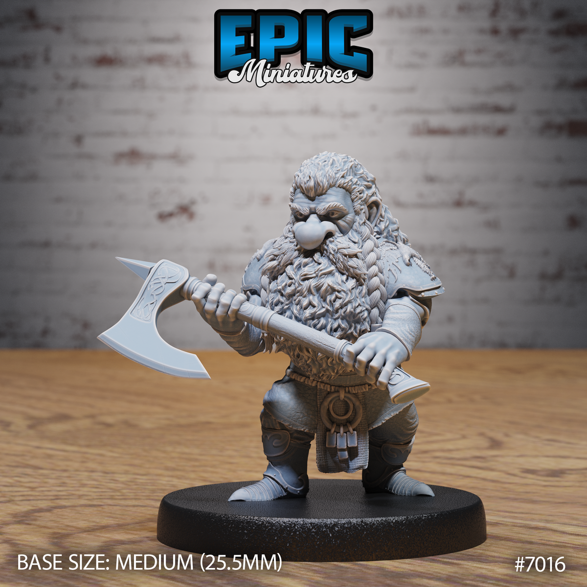 Bearded Dwarf Adventurer DND TTRPG Resin Miniature 25mm Base
