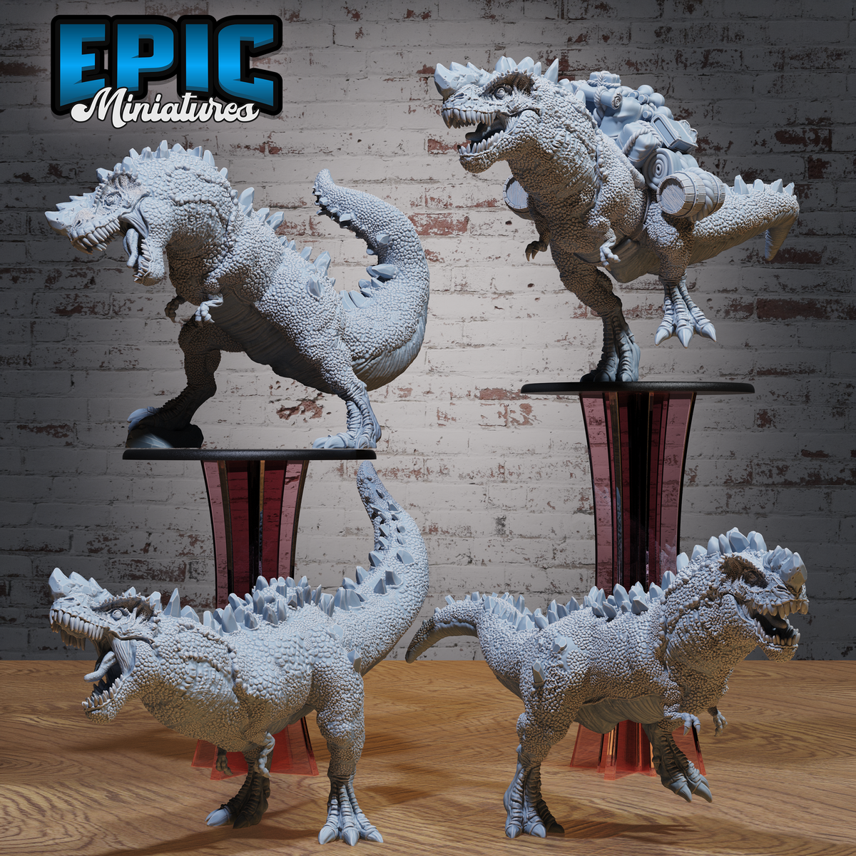 Crystal Rex DND TTRPG Resin Model 76mm Base
