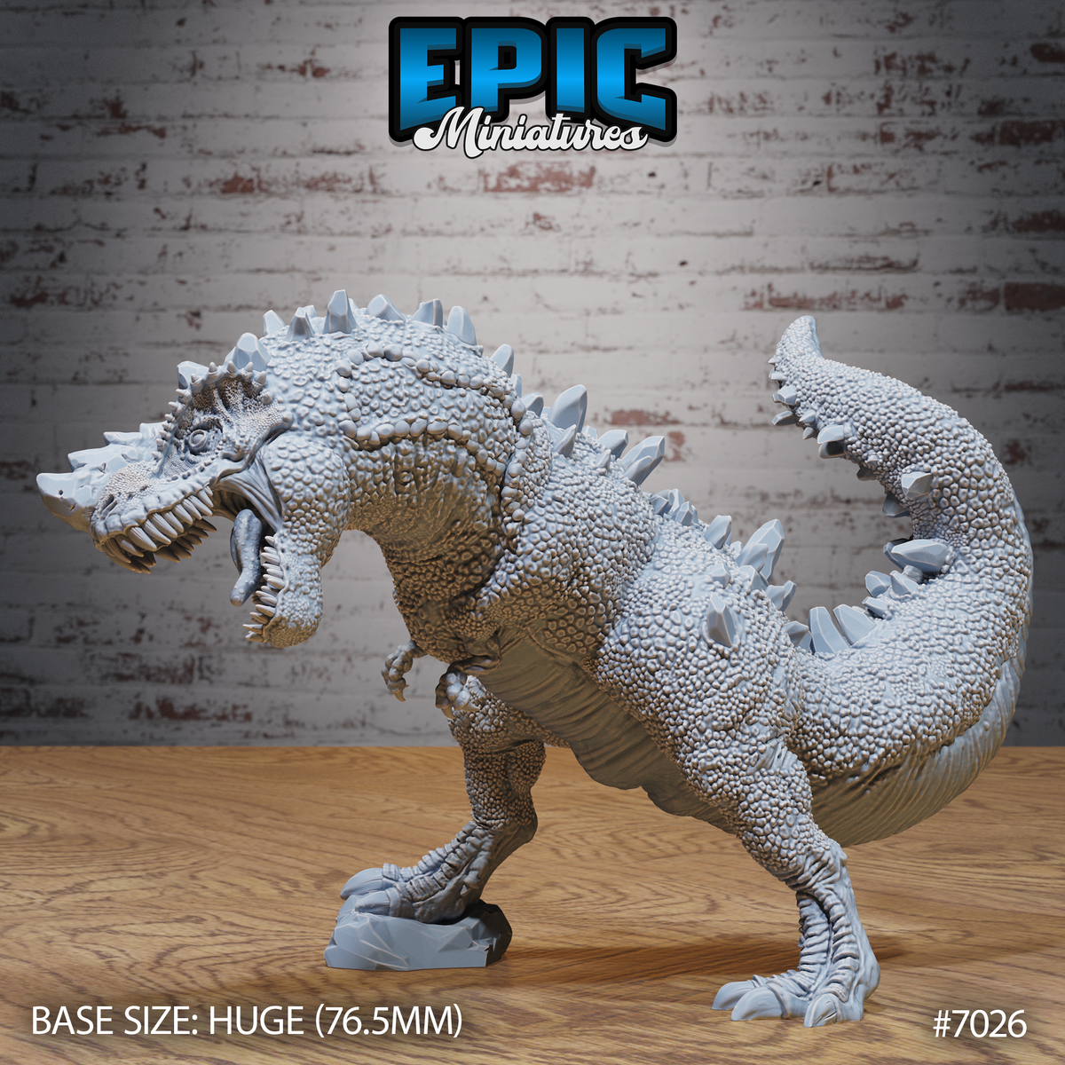 Crystal Rex DND TTRPG Resin Model 76mm Base